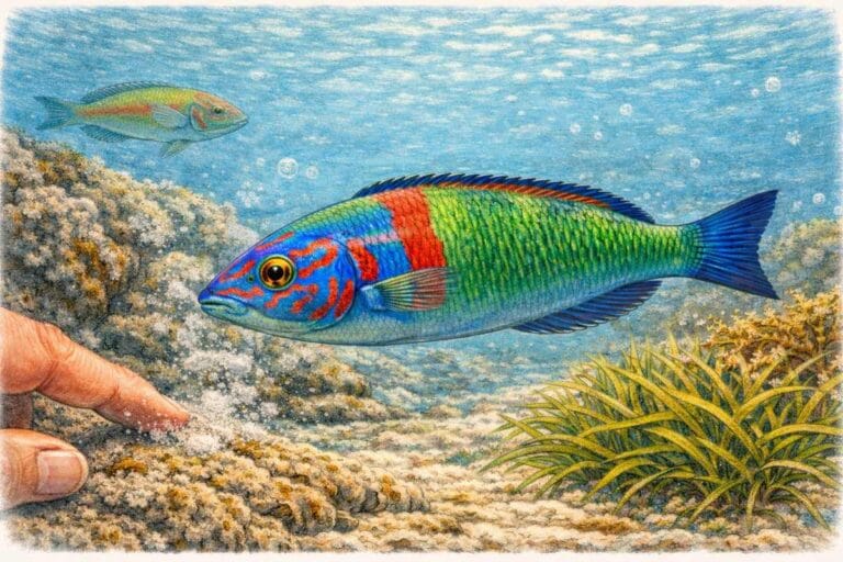 Illustrazione pesce donzella pavonina
